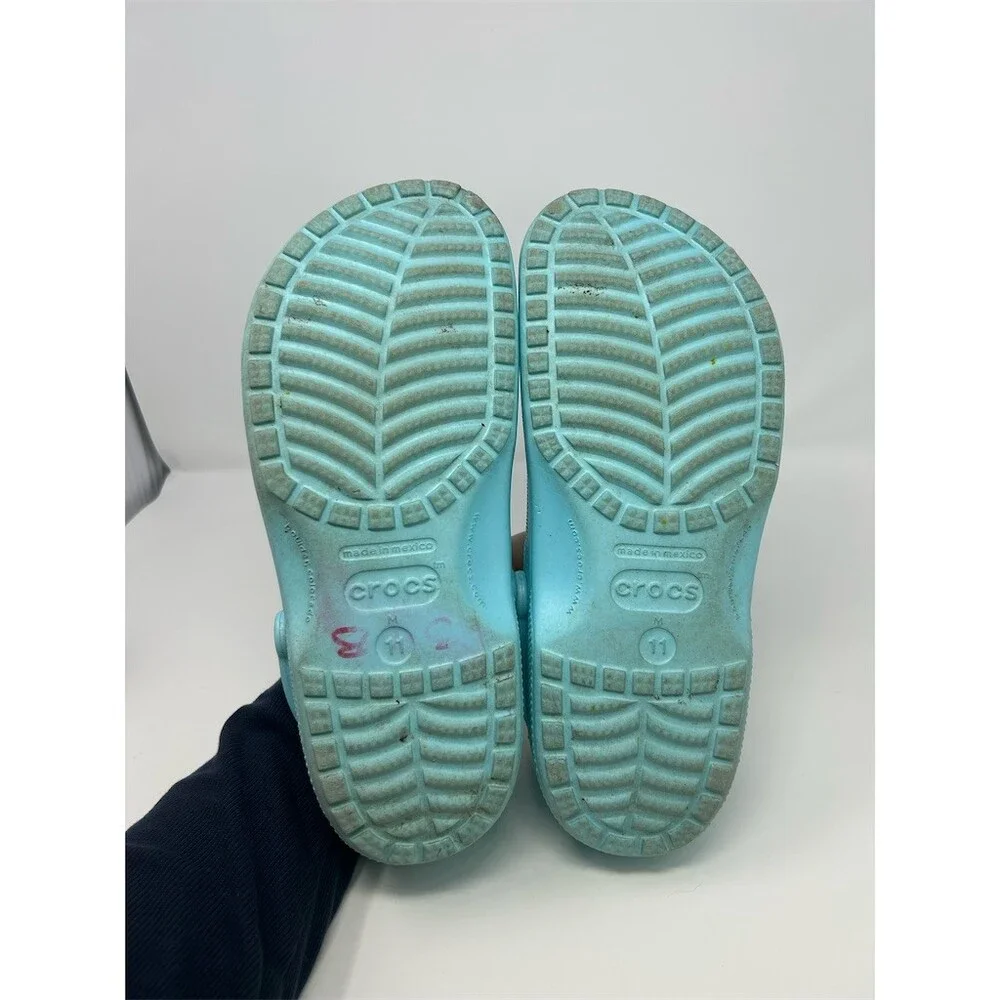 Crocs Classic Clog Unisex Mens Slip-On Shoes Light Blue Aqua Comfort Size 11